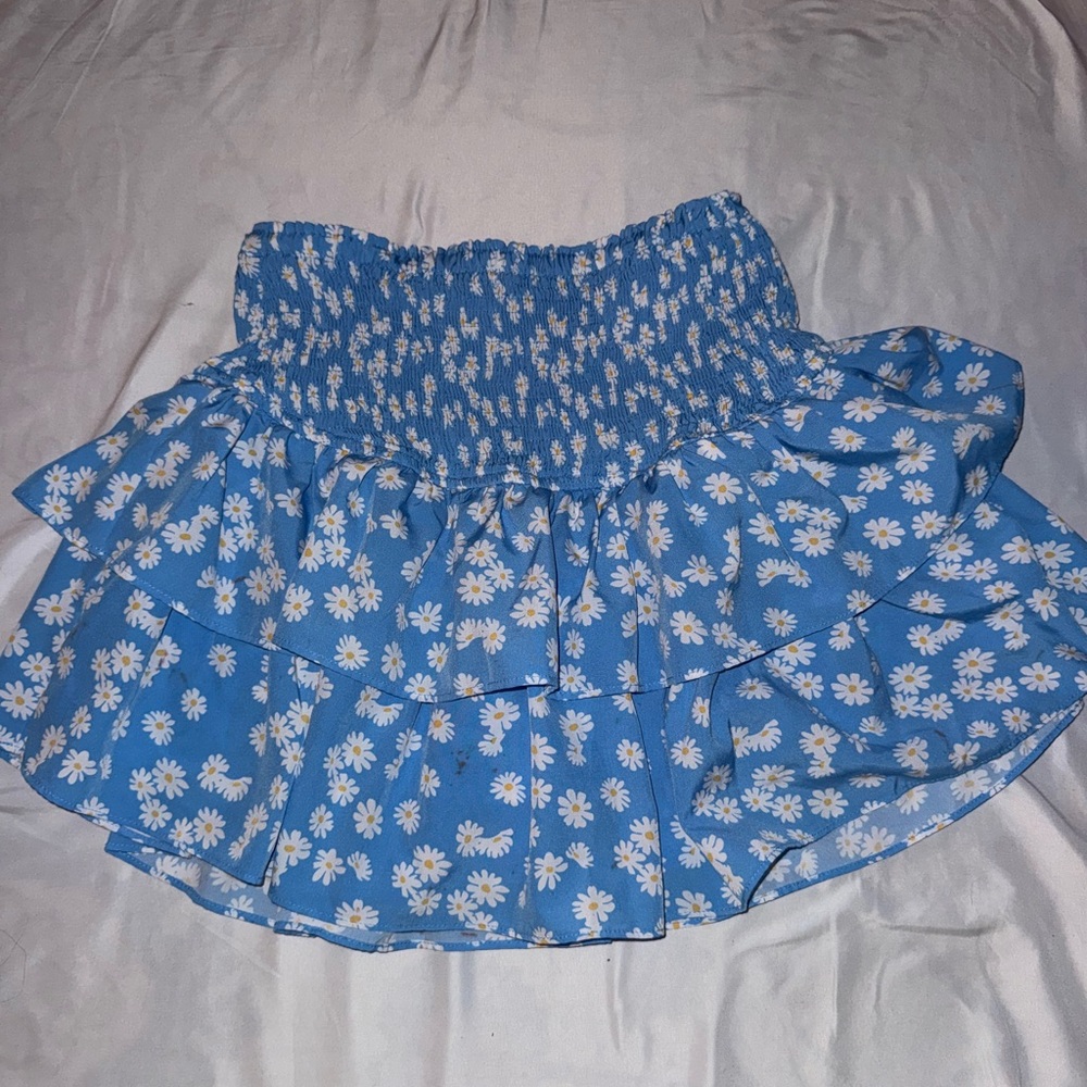 Blue Floral Skirt